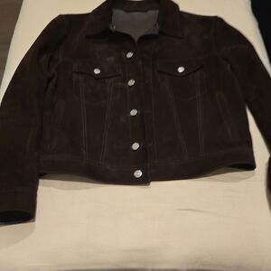 Salvatore Ferragamo Dark Brown Suede Jacket